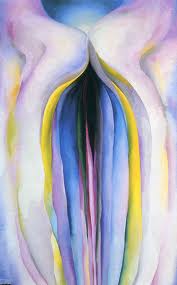 Gray Line with Black Blue and Yellow Georgia O'Keeffe 