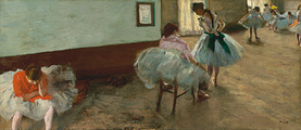 Edgar Degas (French, 1834 - 1917 ), The Dance Lesson, c. 1879, oil on canvas, Collection of Mr. and Mrs. Paul Mellon