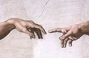 hands of God and Adam Detail: Creation of Adam Michelangelo, 1512